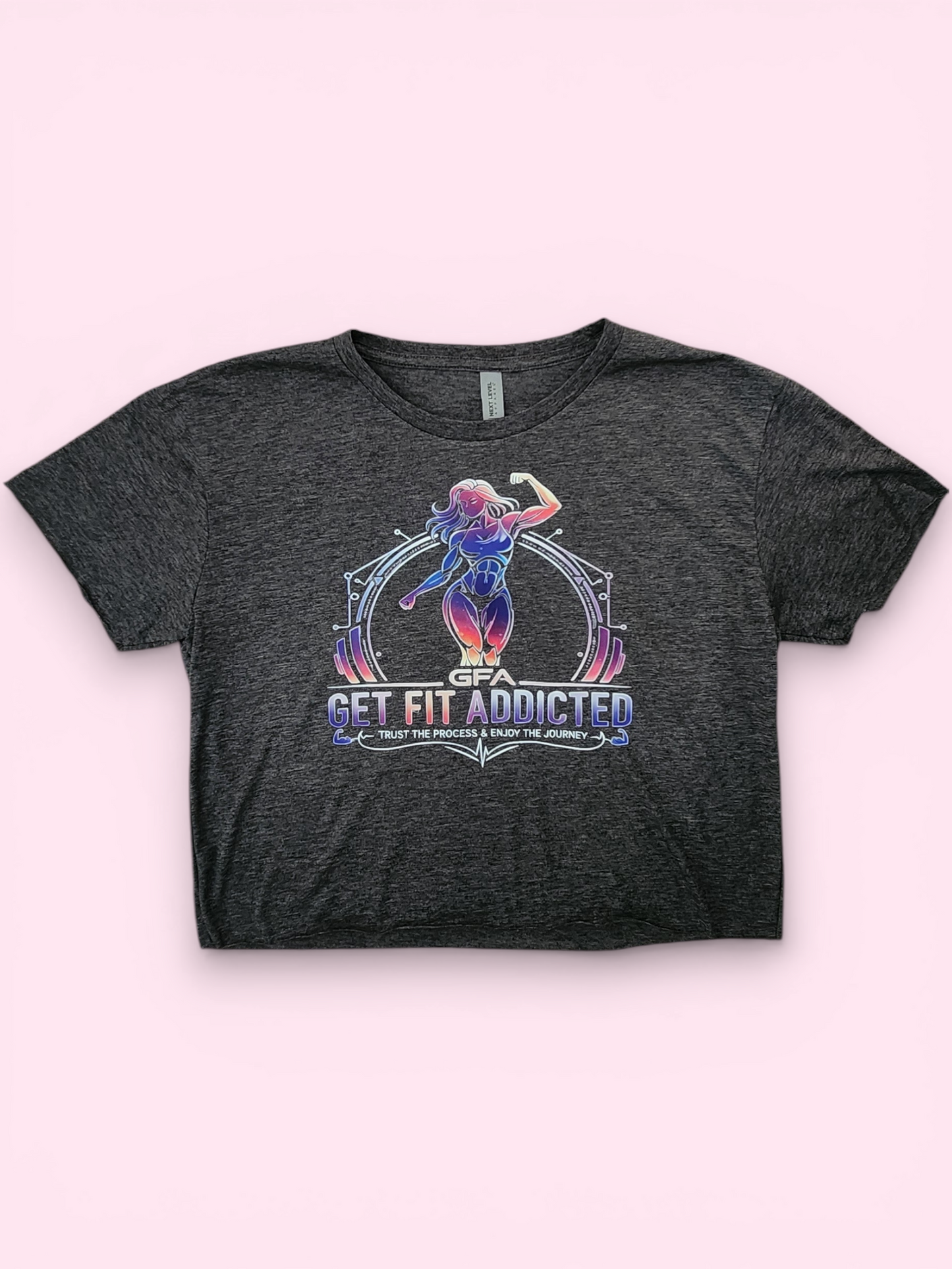 GFA - Trust The Process Crop Top – Motivational Graphic Tee - Get Fit Addicted
