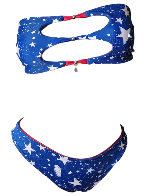 Party in the USA Reversible Vida Tube Top & Cheeky Bottom Set - Get Fit Addicted
