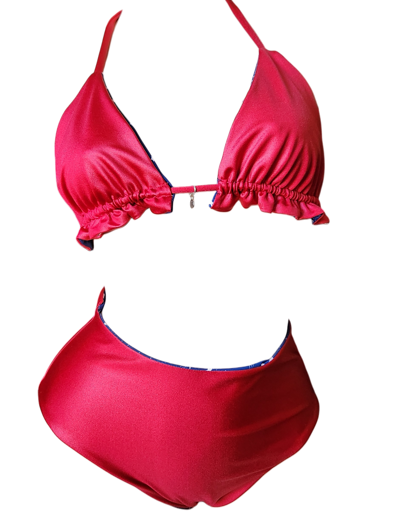 Party in the USA Reversible Bikini Triangle Top & Full Coverage Bikini Set - Get Fit Addicted