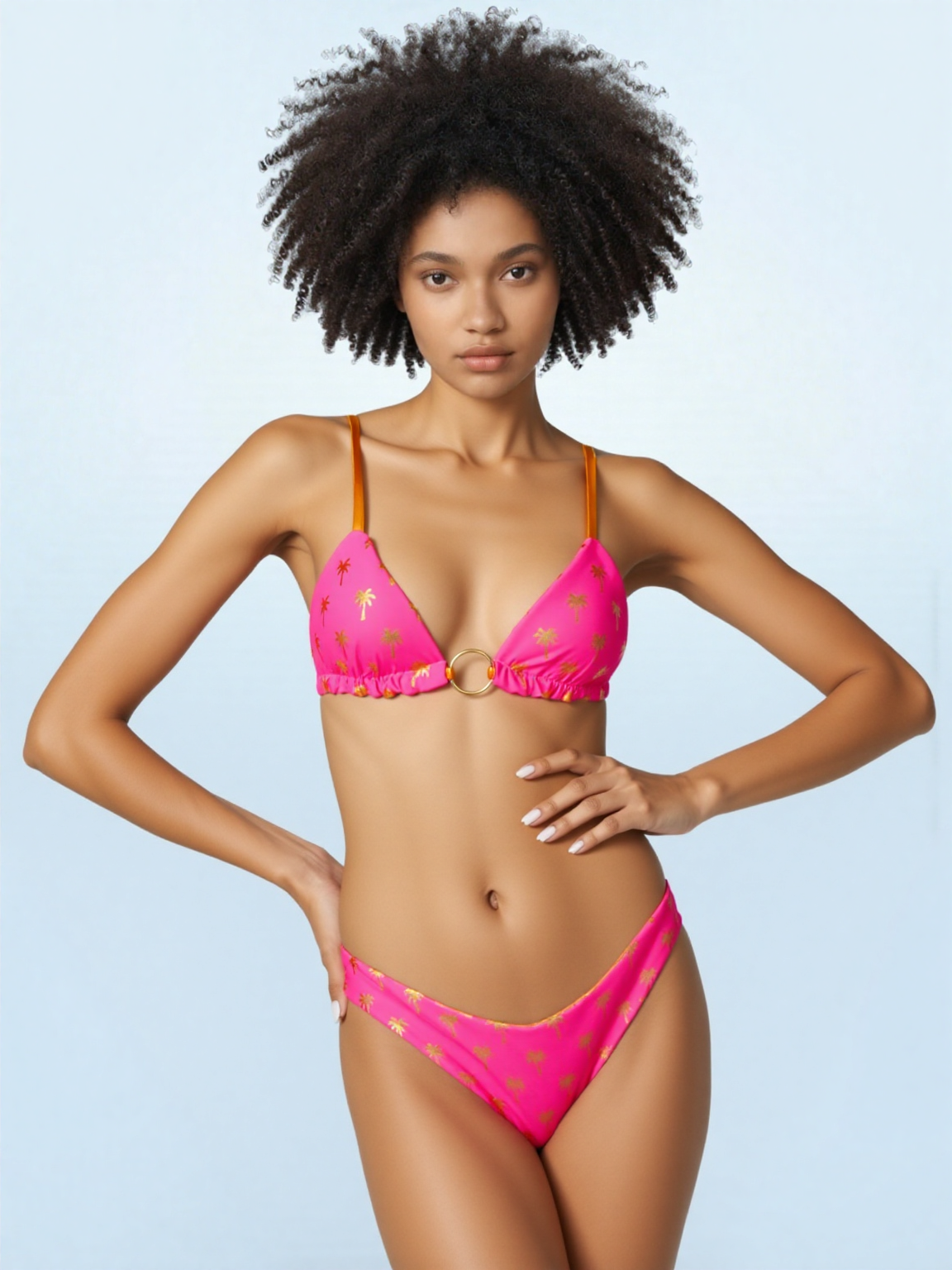 Palm Beach Reversible Bikini Triangle Top & Palm Beach Reversible Cheeky Bikini Bottoms