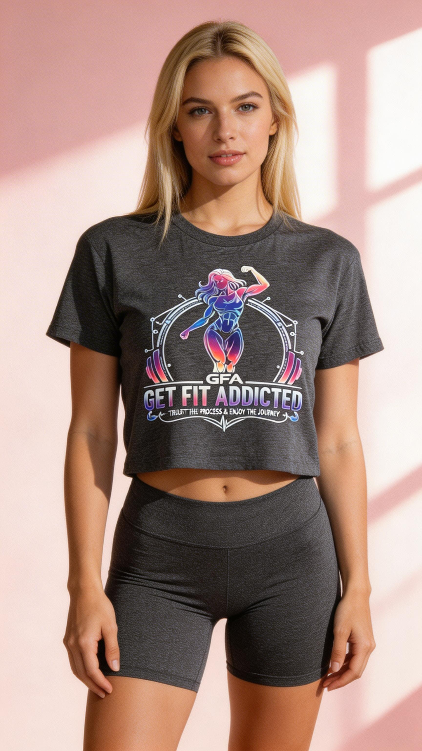 GFA - Trust The Process Crop Top – Motivational Graphic Tee - Get Fit Addicted