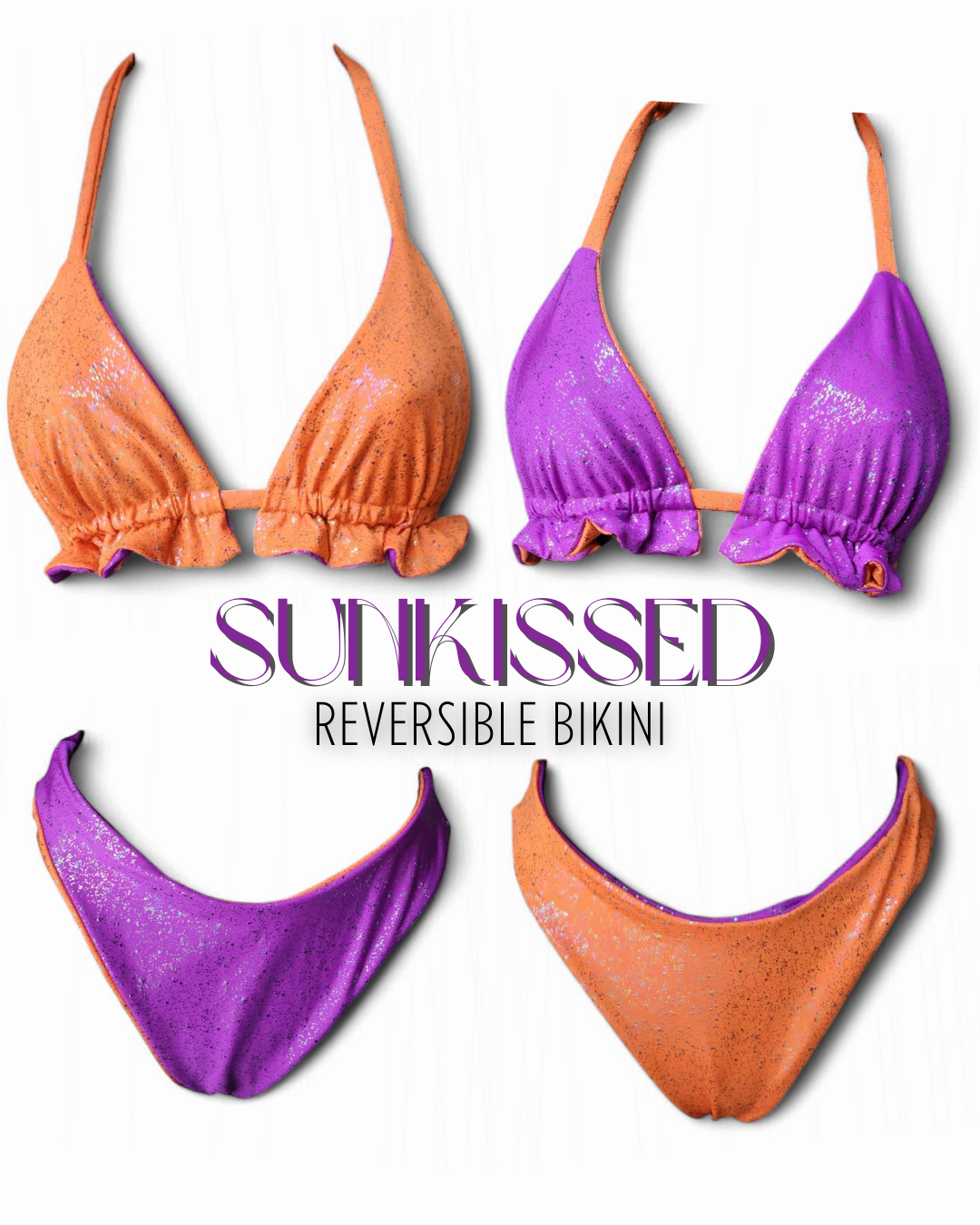 Sunkissed Reversible Triangle Top & Cheeky Bikini Bottoms Set